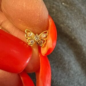 Nose Ring- butterfly shape Gold To e Nose Stud Cooper Nose Ring Zirconia